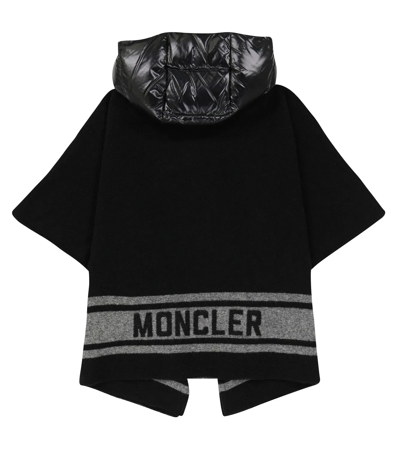 Пончо из шерстяной смеси Moncler Enfant, черный — фото 4