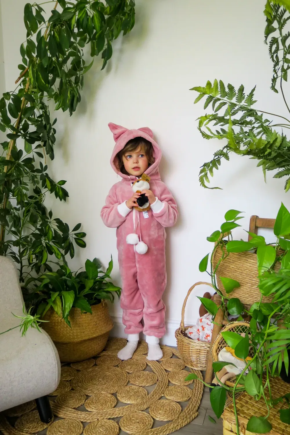 Детский комбинезон с помпонами Fox In A Box, Pink