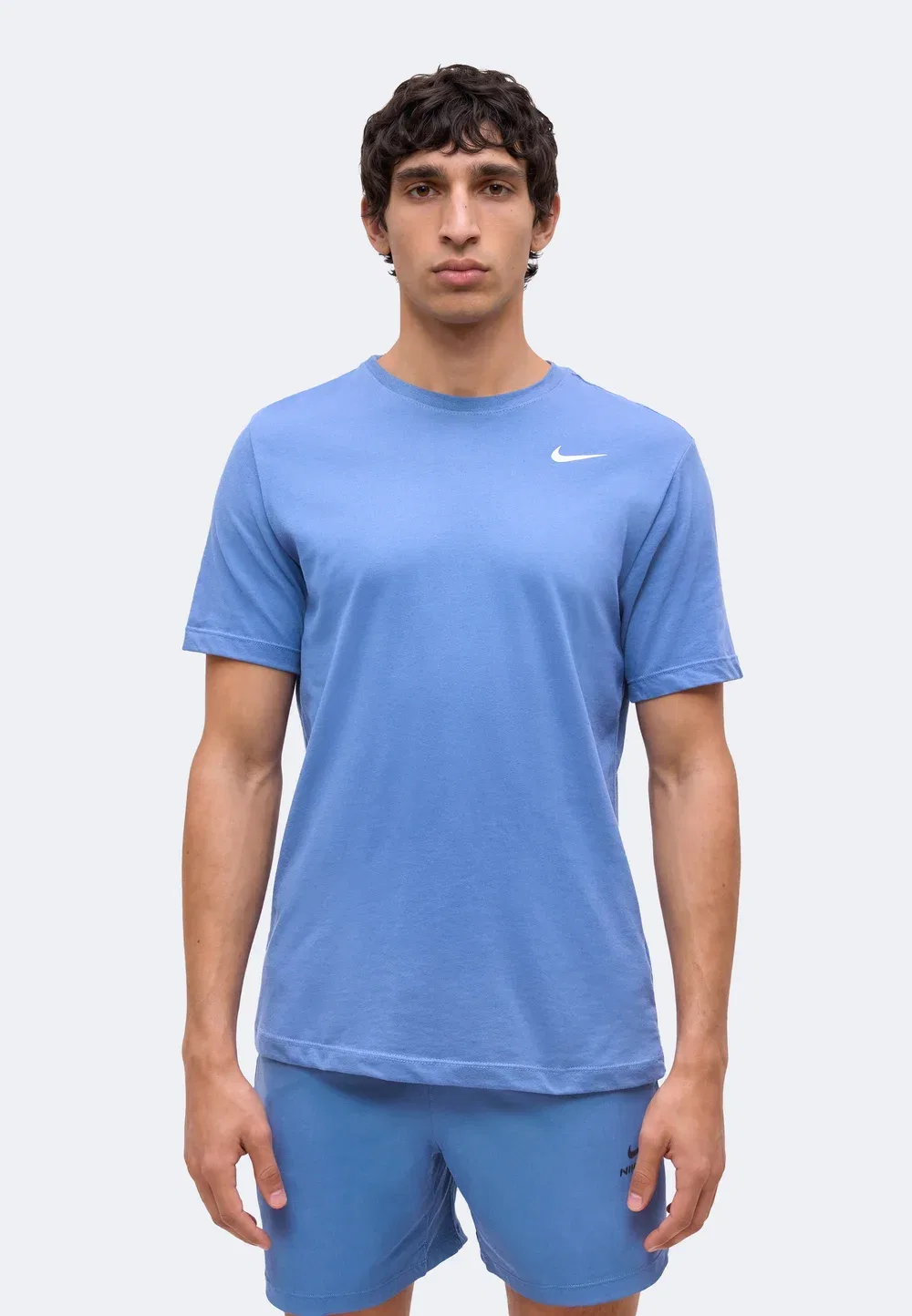 Однотонная спортивная футболка с круглым вырезом Nike Performance, Indigo Storm/White