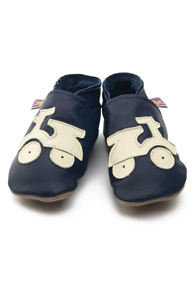 Детские тапочки-сапожки из натуральной кожи Starchild famous british brand italiano first step non-slip sole, home boots slippers nursery shoes Bebekmoda, Larcivert