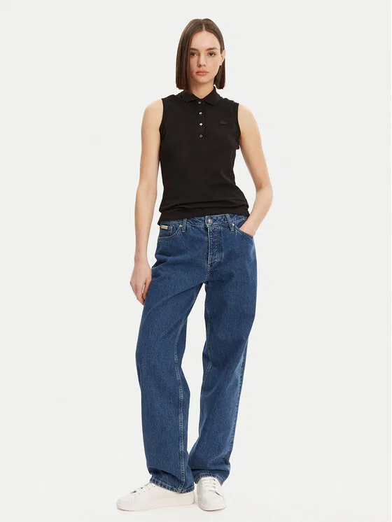 Поло Lacoste Slim Fit, Черный — фото 2