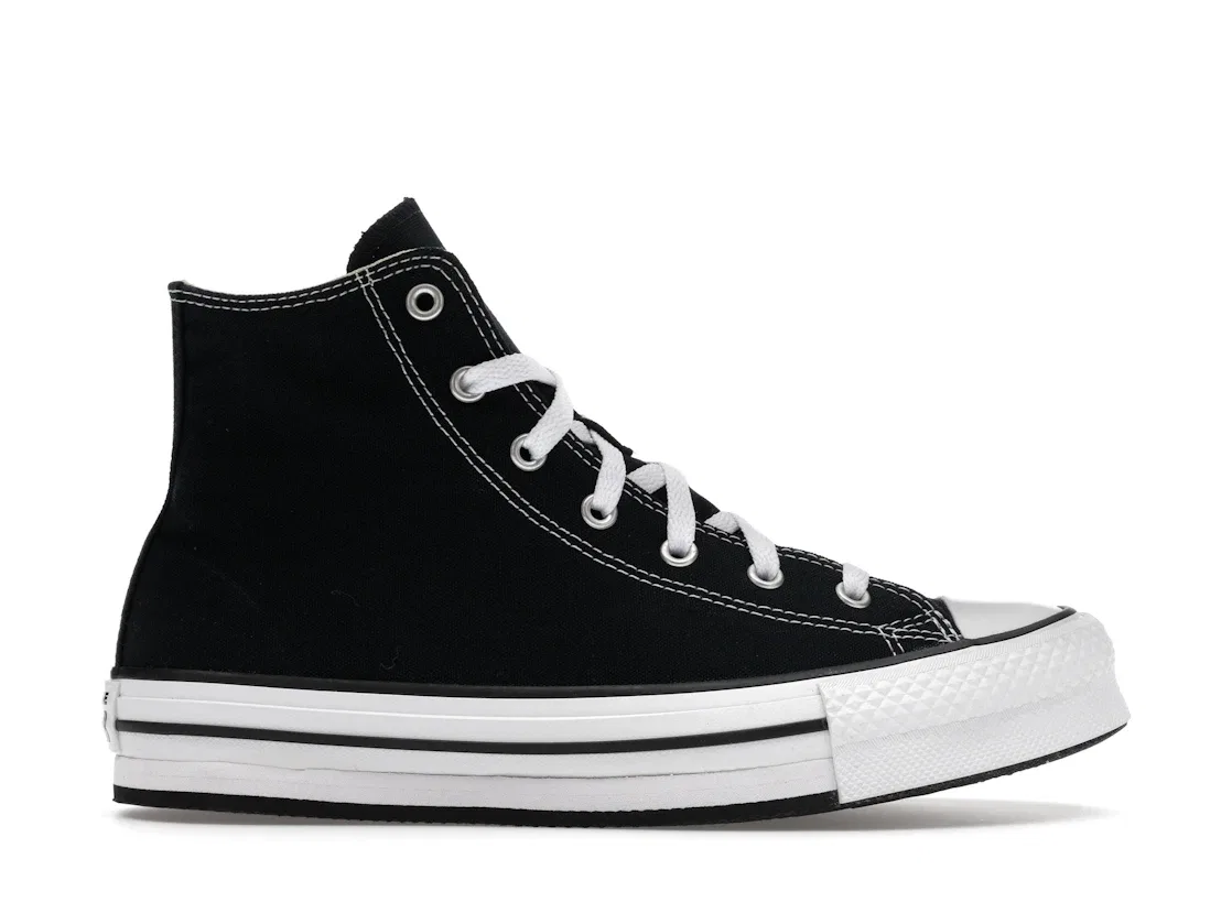 Детские кроссовки на платформе Converse Chuck Taylor All Star Hi Lift Platform Black Converse, Black/White/Black