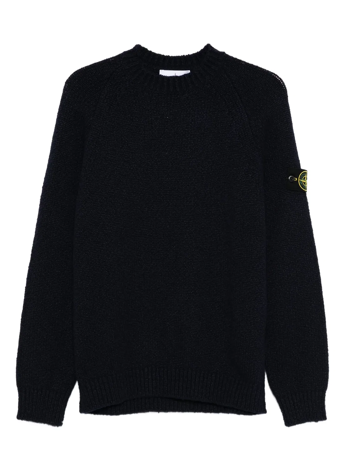 Свитер из шерсти с круглым вырезом Stone Island, темно-синий
