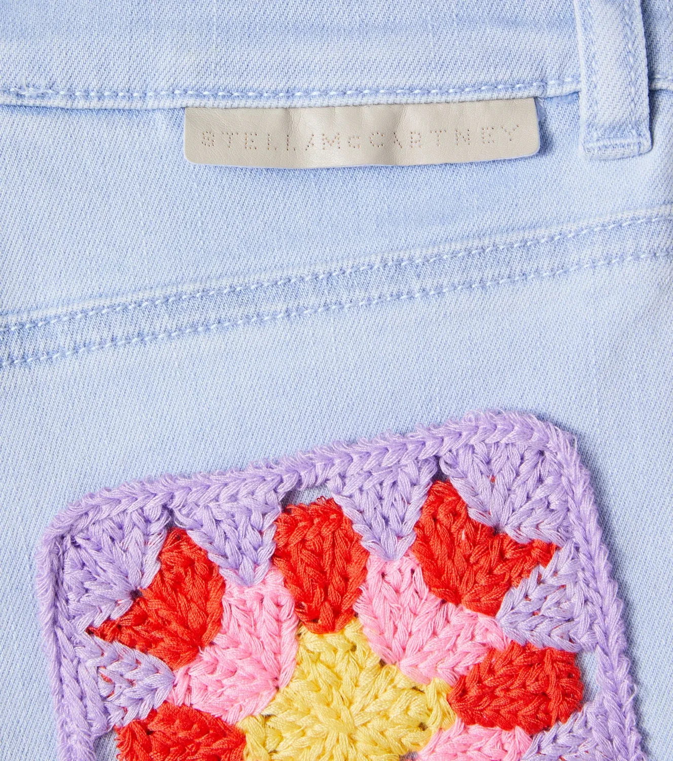 Шорты джинсовые с отделкой крючком Stella Mccartney Kids, голубой — фото 3
