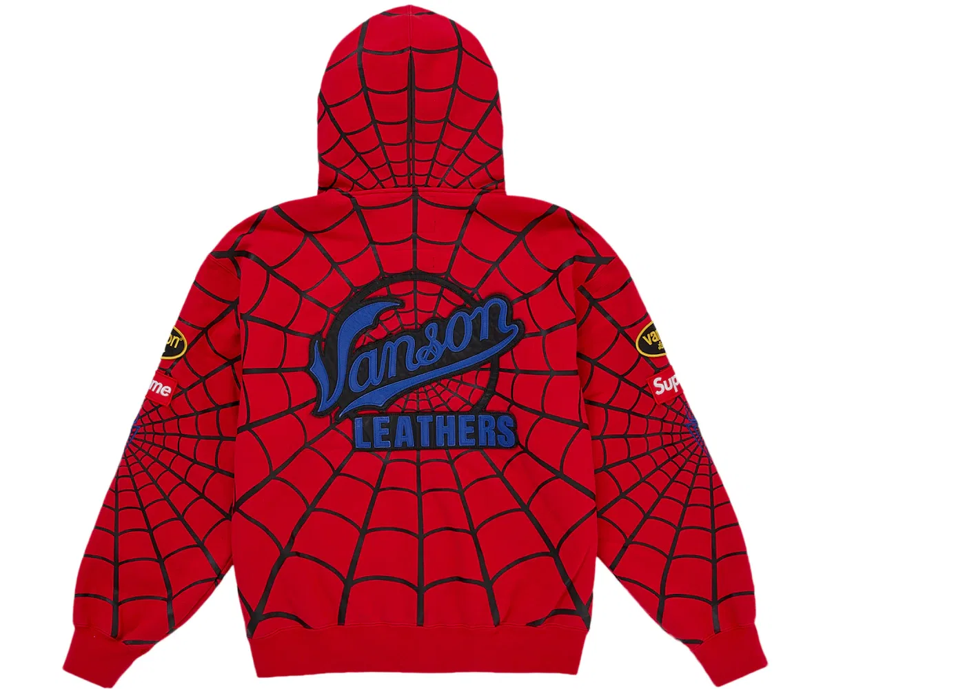 Мужская худи с застежкой-молнией Spider-Man Supreme Vanson Leathers, Red — фото 2