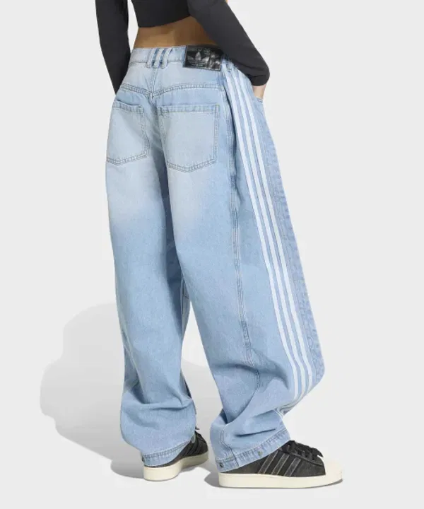 Джинсы бананы Adidas, Light Blue — фото 2