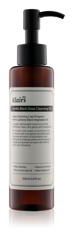 

Масло глубокого очищения для жирной кожи Klairs Gentle Black Deep Cleansing Oil