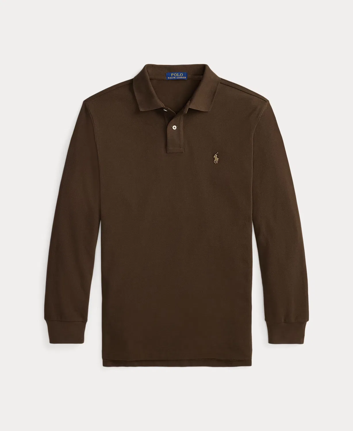 Рубашка с длинным рукавом, Polo Piqué Fit, Polo Ralph Lauren, темно-коричневый — фото 4