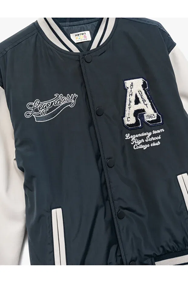 Детская зимняя куртка для девочек с принтом Koton, Navy Blue — фото 3