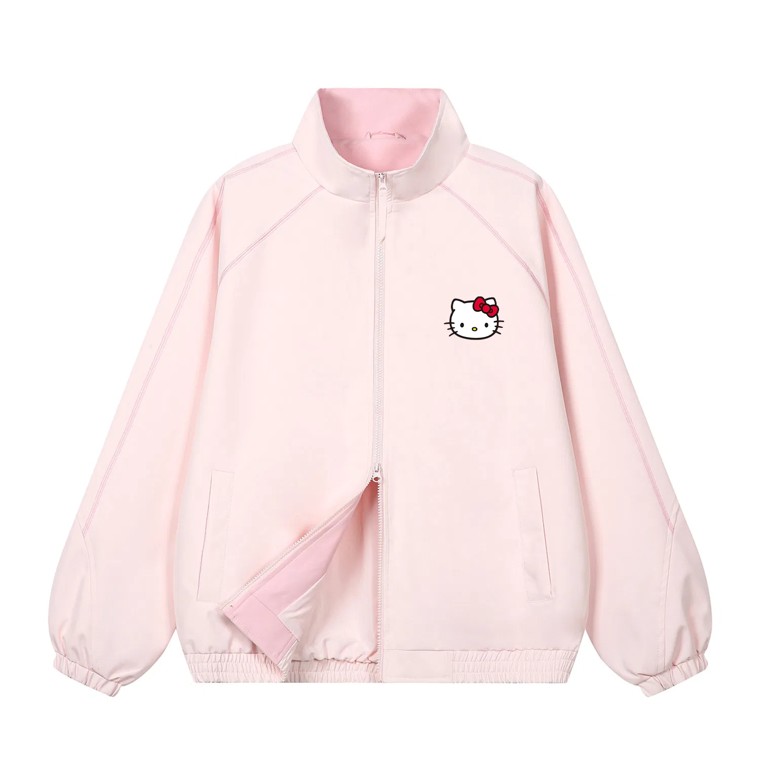 Детская ветровка с воротником-стойкой, Hello Kitty, Sanrio, Peach Pink