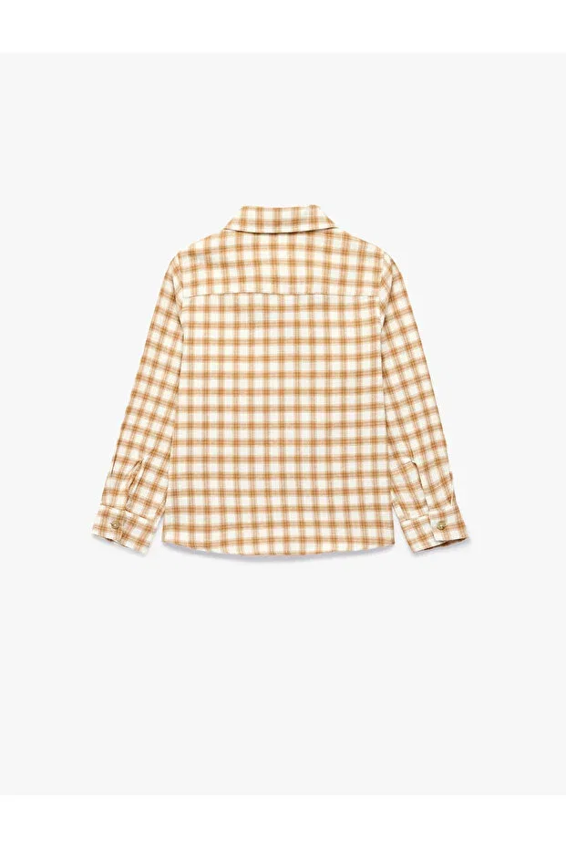 Детская рубашка для мальчиков с длинным рукавом Plaid Shirt Koton, Brown Plaid — фото 2