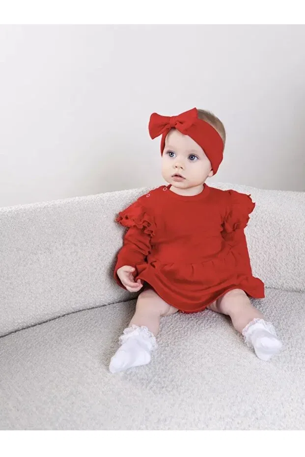 Детское платье для девочек хлопковое Otto Baby, Red — фото 3
