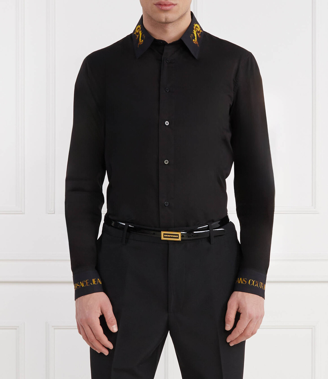 

Рубашка Versace Jeans Couture Slim Fit, черный