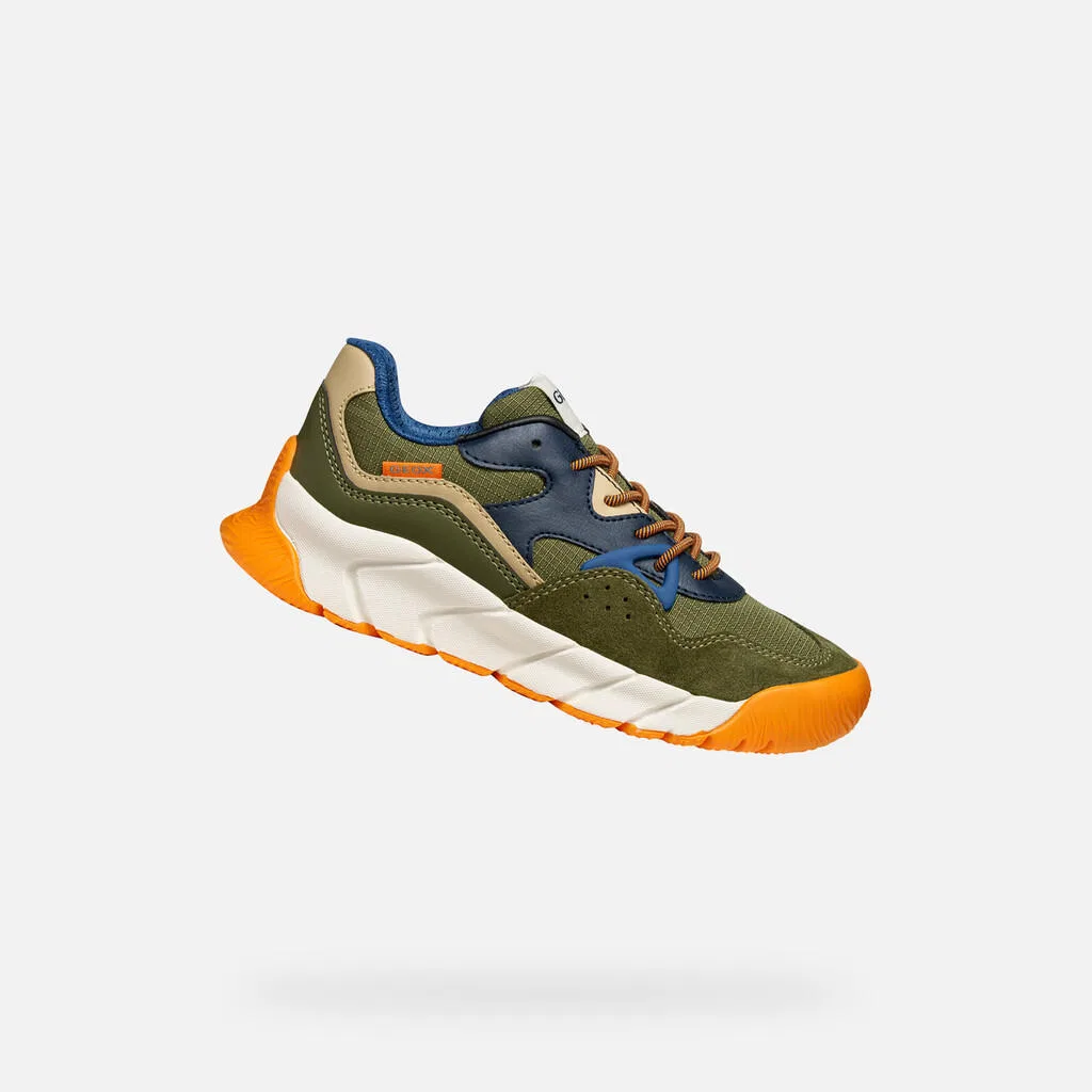 Детские кроссовки J Flexyper Pro Boy Geox, Olivgrun Orange