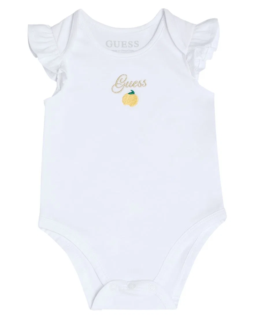 Комплект из боди и сарафана-юбки, с металлизированным логотипом GUESS, White/Blue — фото 3