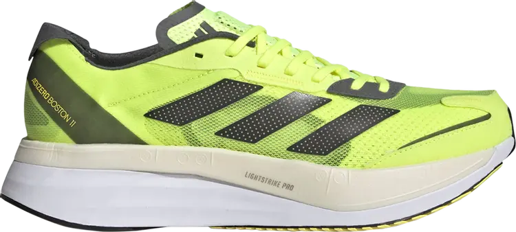 Кроссовки Adidas Adizero Boston 11 'Solar Yellow Night Metallic', желтый — фото 2