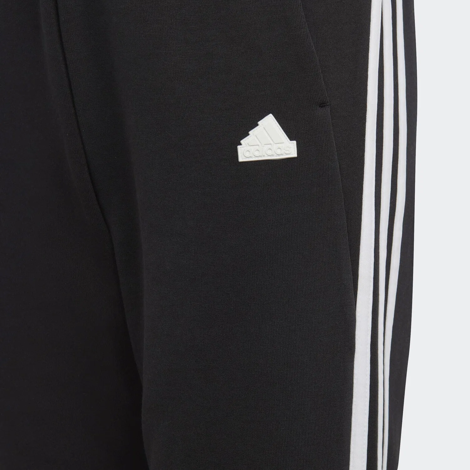 Детские спортивные штаны с тремя полосами Future Icons 3-Streifen Cotton Hose Adidas, Schwarz Weiss — фото 2
