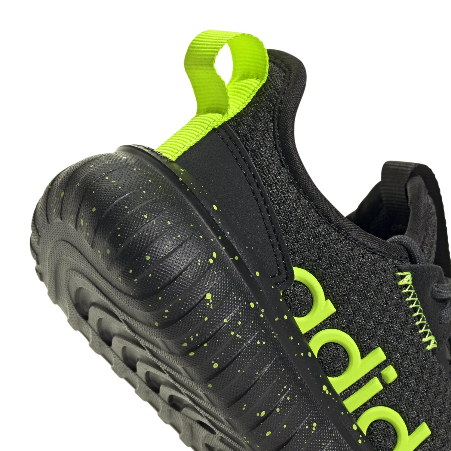 Детские кроссовки для мальчиков с шнуровкой Kaptir 4.0 Shoes Kids Adidas, Polished Black Core Lemon Core Black — фото 4