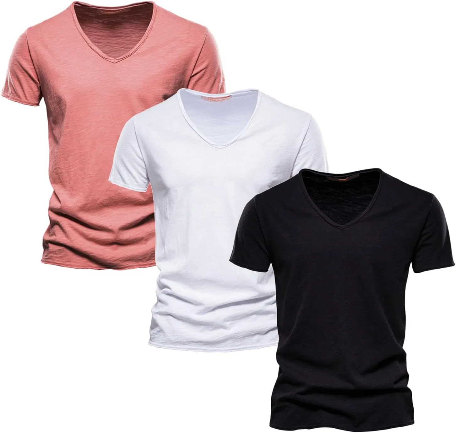 Мужская футболка с V-образным вырезом Slim Fit 3 Pack, Black/White/Red