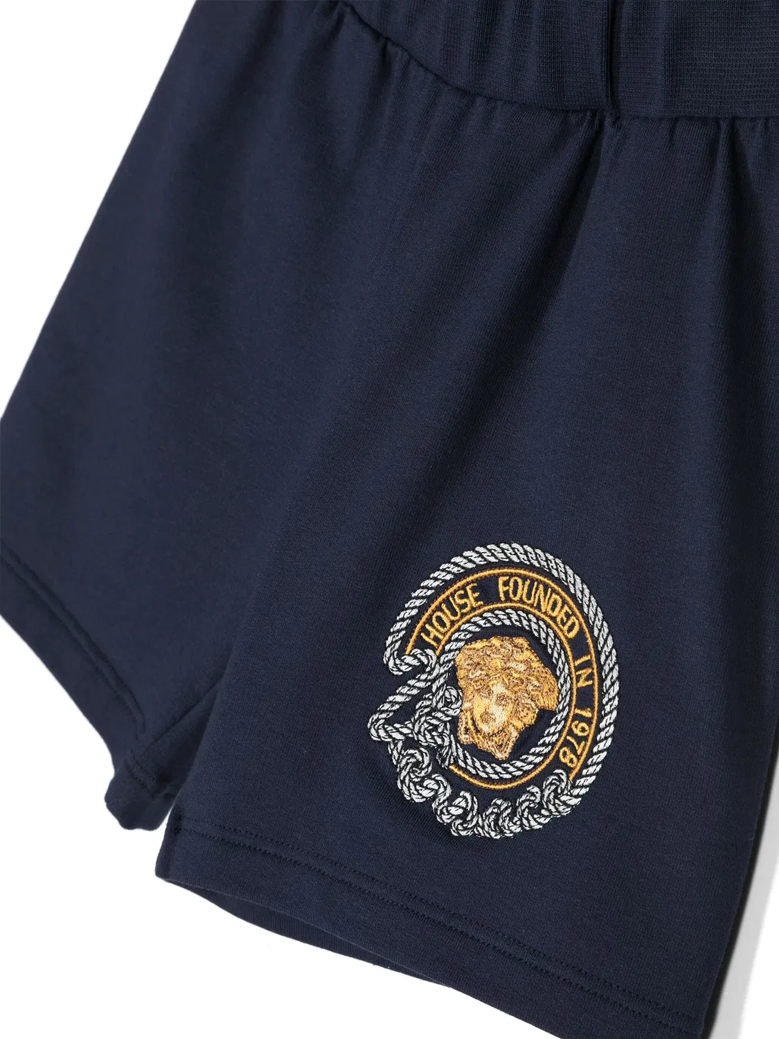 Шорты с вышивкой головы Медузы Versace Home, темно-синий — фото 2