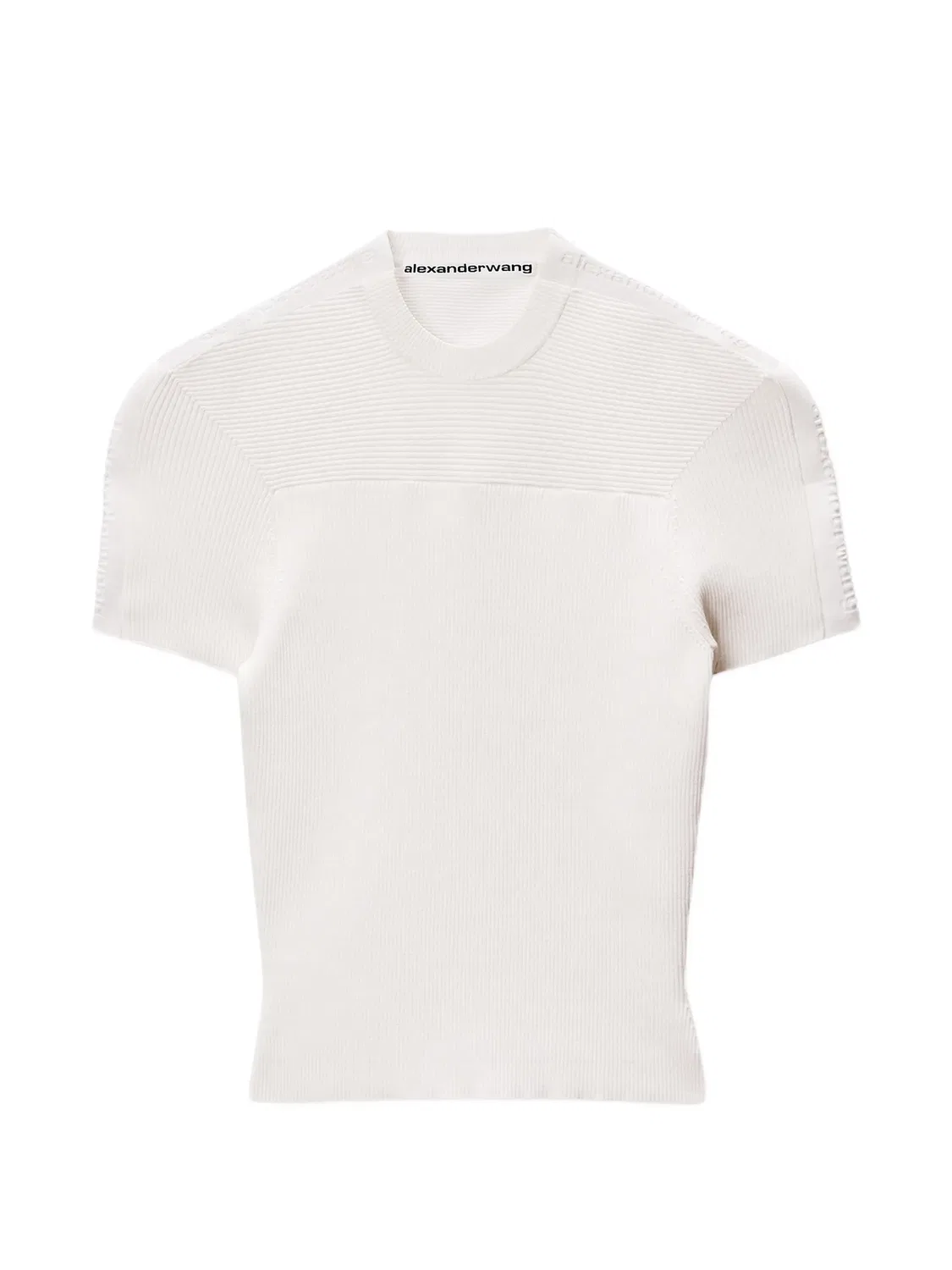 Футболка в рубчик с тисненым логотипом Alexander Wang, белый
