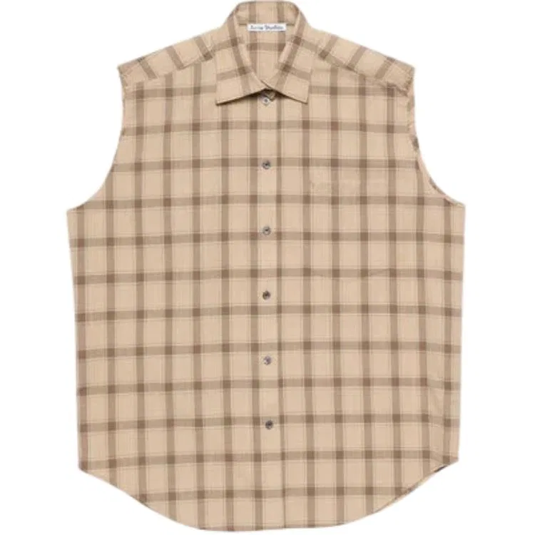 Мужской жилет на пуговицах в клетку Beige Umber Acne Studios