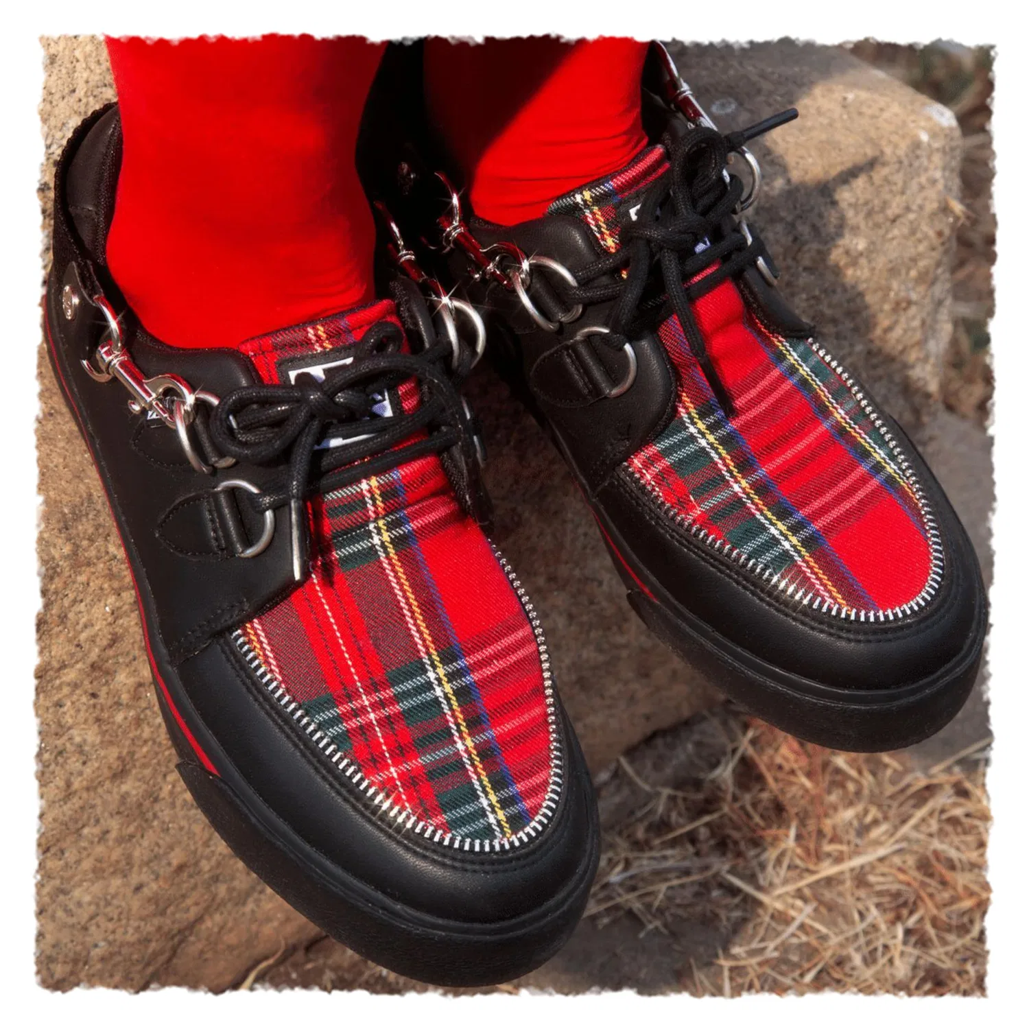 Детские кроссовки-криперы на платформе Vegan Creeper Sneaker T.U.K., Black Tartan — фото 2