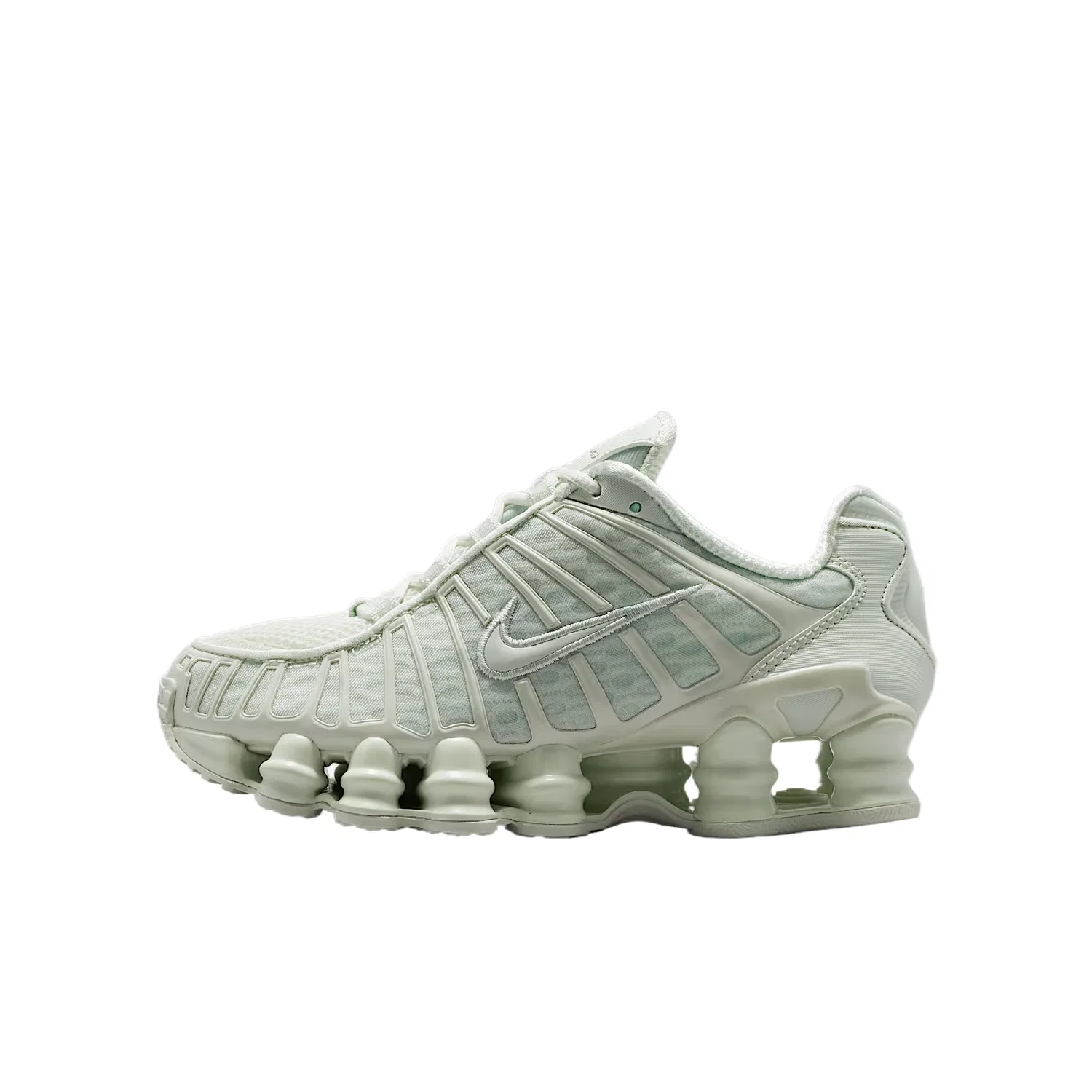 Кроссовки детские Shox TL Series из искусственной кожи и текстиля, дышащие, с поддержкой, низкие Nike, Spruce Green/Light Silver/Metallic Silver/Spruce Green