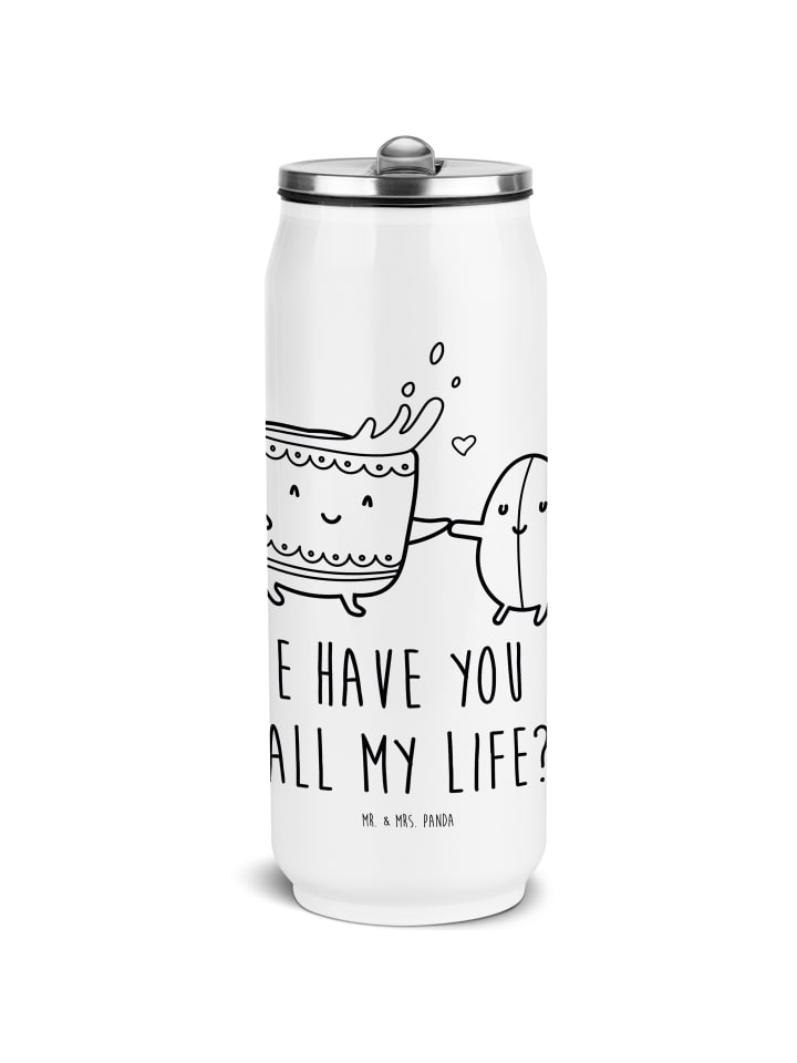 

Mr. & Mrs. Panda Бутылка для напитков в форме кофейного зерна с надписью белым цветом