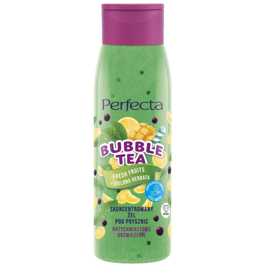 

Perfecta, Концентрированный гель для душа Bubble Tea Свежие фрукты + зеленый чай, 400 мл