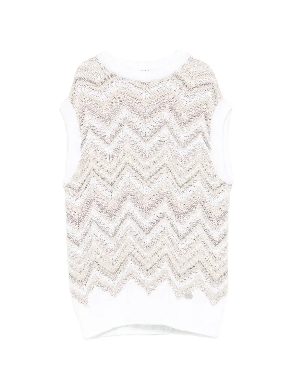 Топ из трикотажа в рубчик Missoni Kids, белый