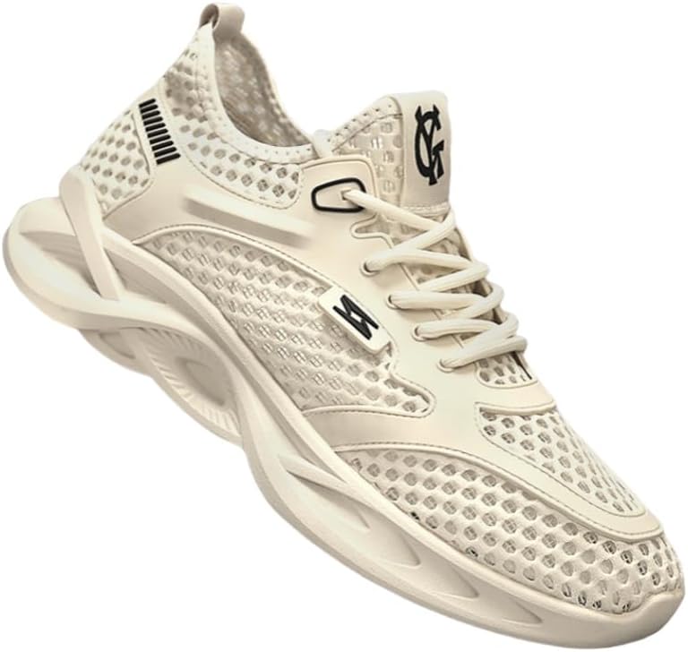 

Мужские летние спортивные сандалии из сетки - дышащие обувь с отверстиями для улицы, мягкая подошва, повседневная модная обувь для пляжа, прогулок и походов Clolinde, бежевый