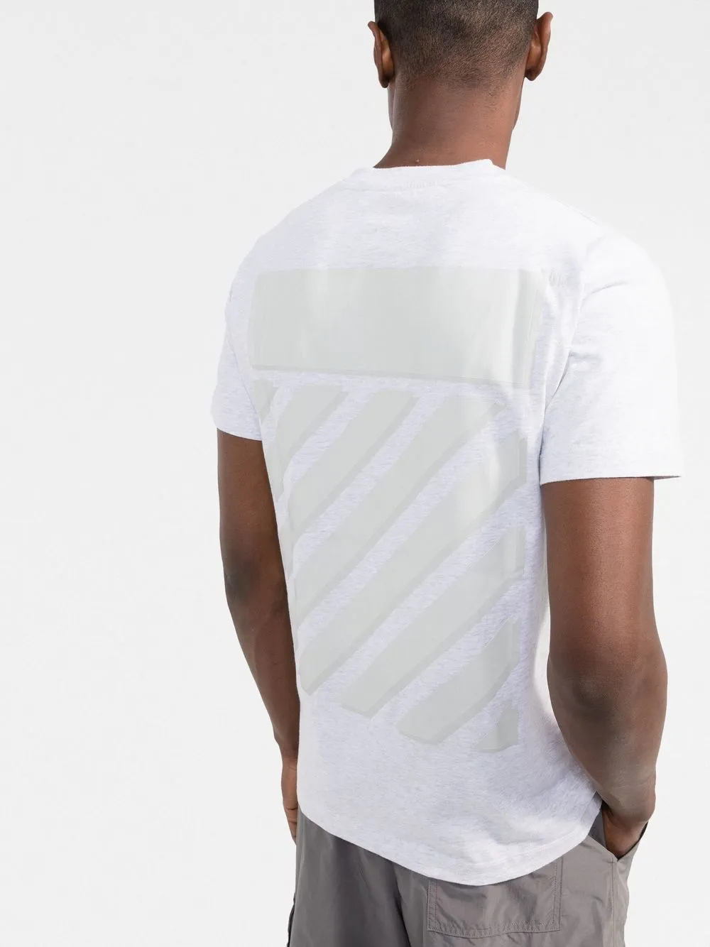 Футболка Diag Tab OFF-WHITE, серый — фото 3
