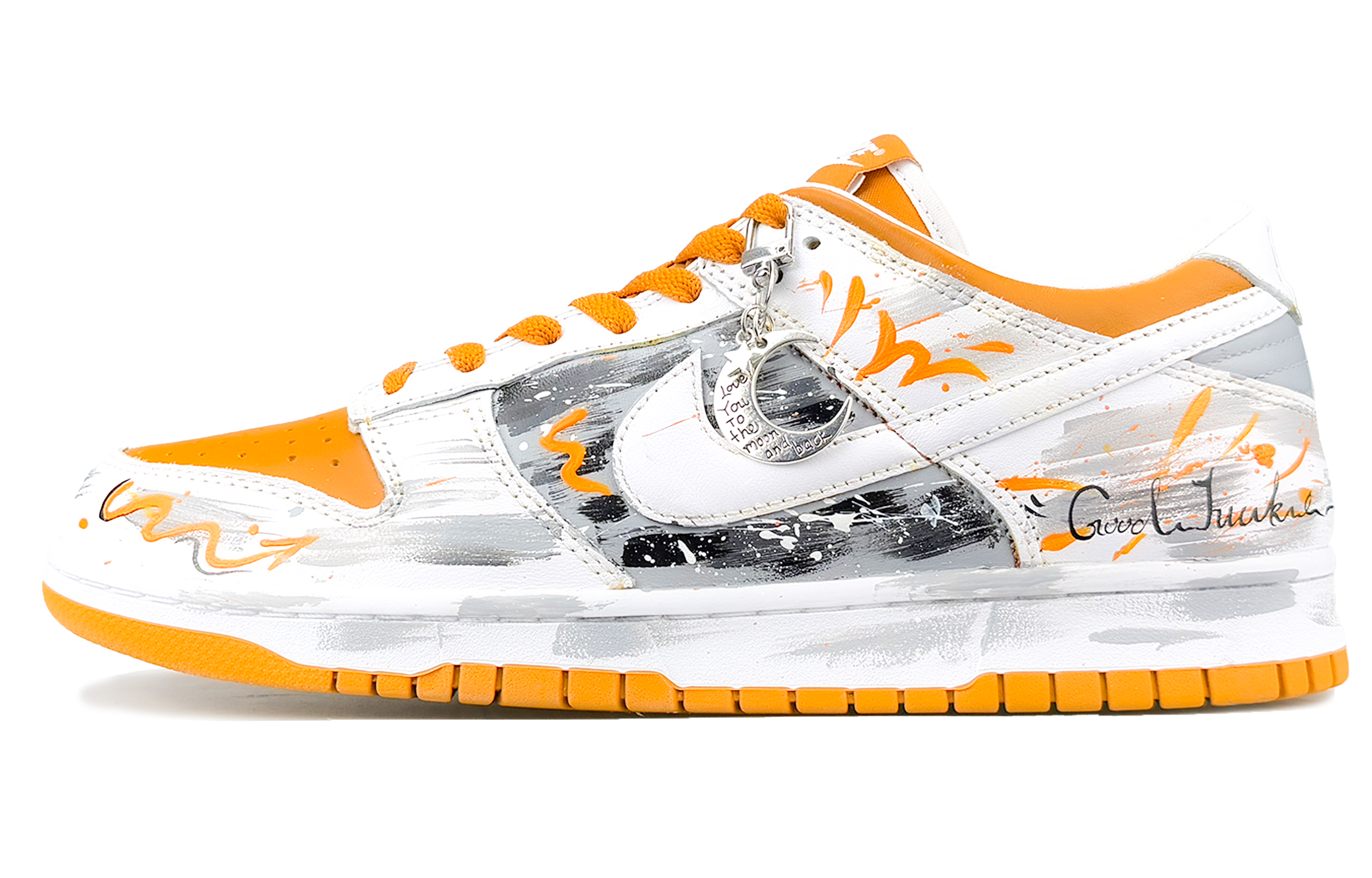 

Nike Кроссовки для скейтбординга Dunk Low Top, мужские, оранжевые, белые, серые