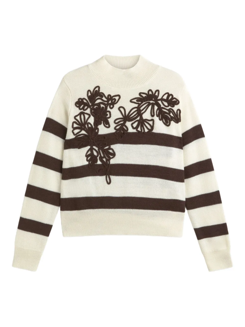 

Свитер с цветочной вышивкой ERMANNO FIRENZE, нейтральный