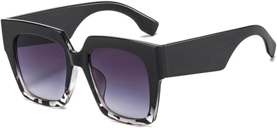 

Женские винтажные солнцезащитные очки, черные, модные, в крупной оправе, с градиентным переходом цвета, защита от ультрафиолета UV400 MTZJH, Black Leopard