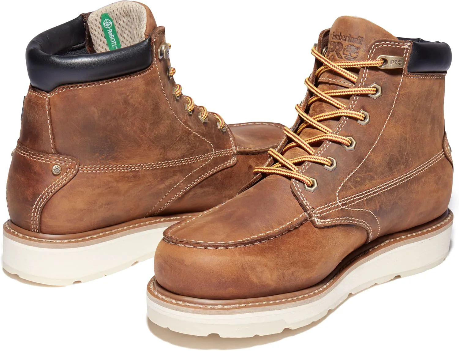 Мужские рабочие ботинки Timberland PRO Gridworks 6 дюймов с мягким носком, водонепроницаемые, на промышленной танкетке, золотой — фото 2