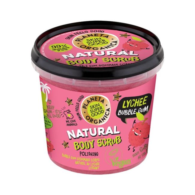 

Натуральный скраб для тела с личи и жевательной резинкой Organic Shop, 360 мл