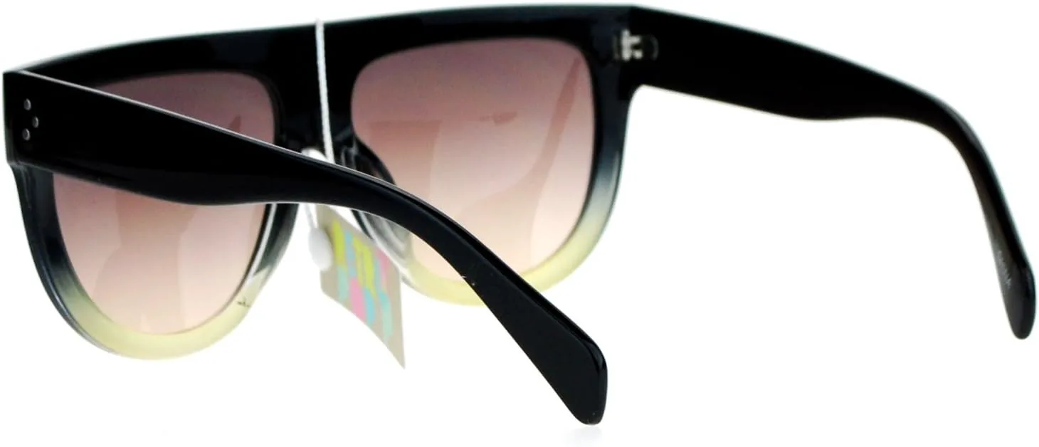 

Дизайнерские модные солнцезащитные очки унисекс с плоской верхней частью, градиентной двухцветной оправой и защитой от УФ-излучения UV400 PASTL, Black Beige