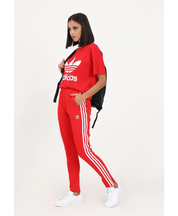 Длинные брюки с 3 полосками Adidas Originals, красный — фото 3