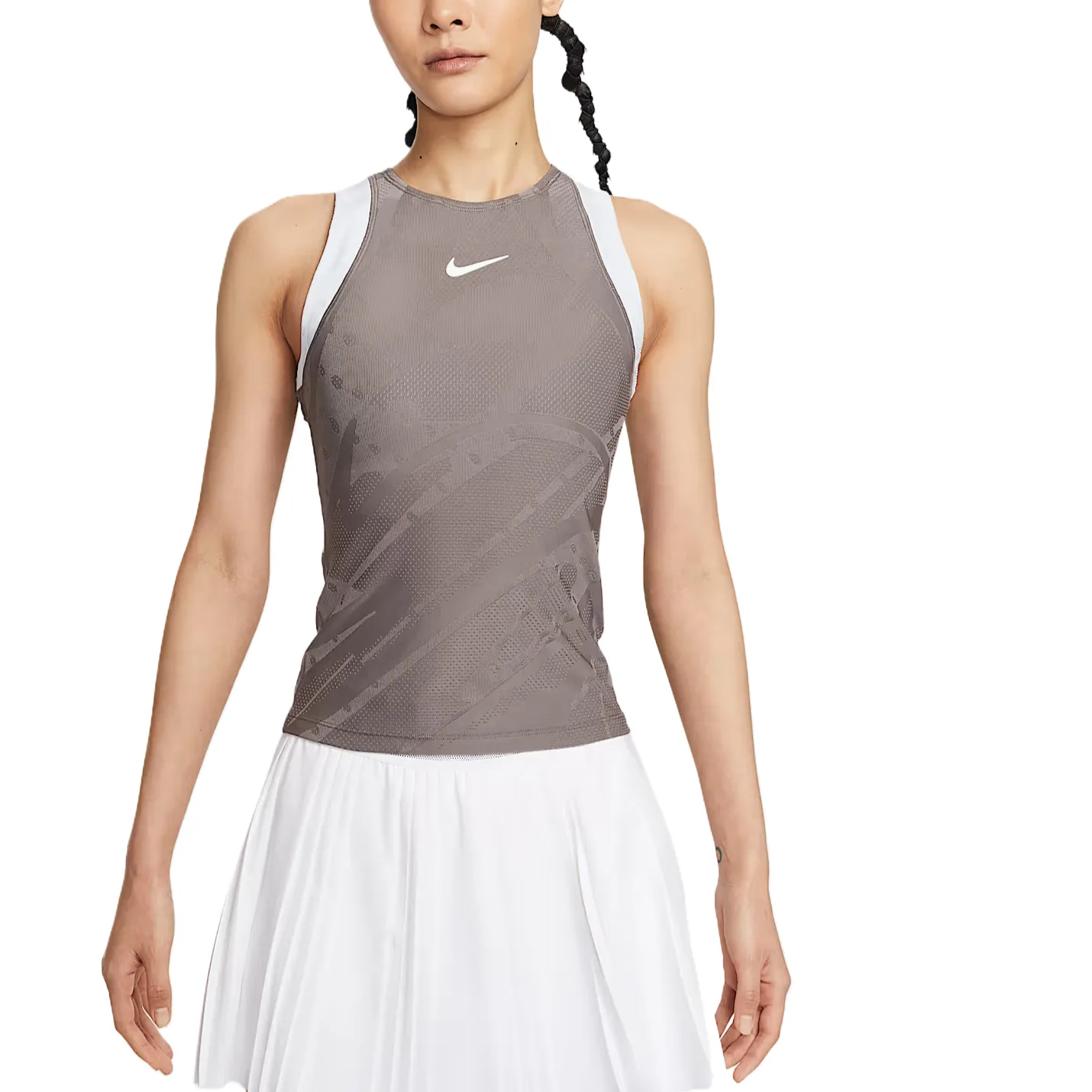 Nike Футболка женская SLAM DRI FIT SS25 Cave Stone Soccer Ball Gray White