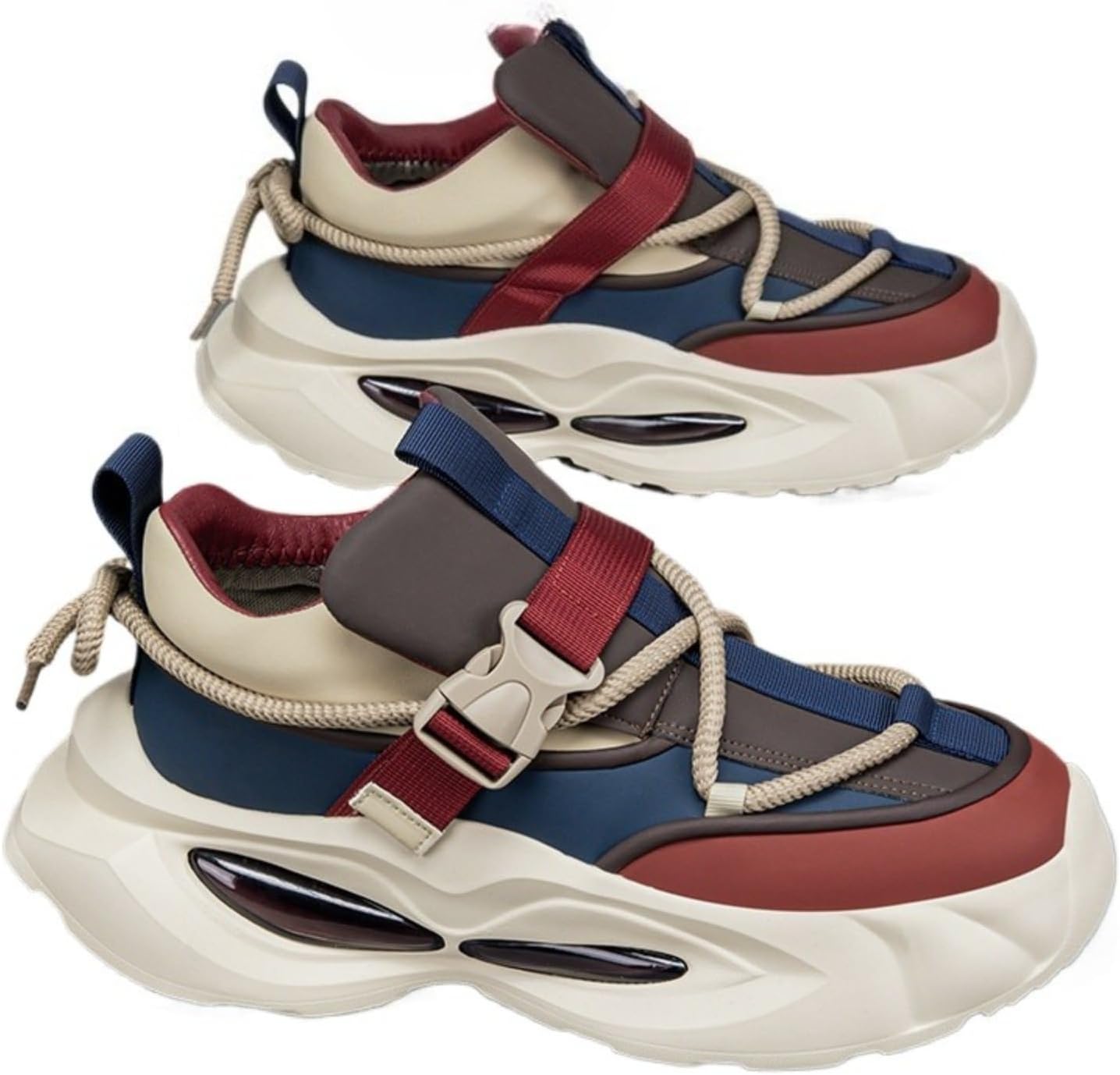 

Мужские кроссовки на платформе с массивной подошвой, обувь в стиле «папа», шнуровка, для прогулок с увеличением роста, для повседневной носки Azttoztto, красный