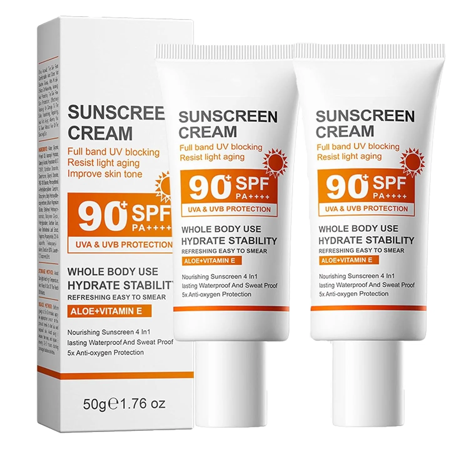 Солнцезащитный крем SPF 90 для лица и тела (2 шт.) Nthfecg, 2 Pieces.