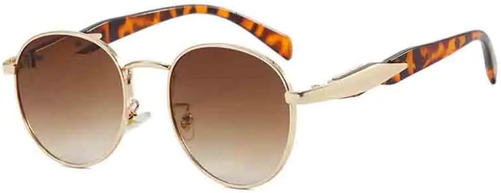 

Солнцезащитные очки с защитой UV400 | Маленькая металлическая оправа, овальная, в стиле панк | для женщин и мужчин, для занятий спортом на открытом воздухе и вождения DSVIGF, Leopard Brown