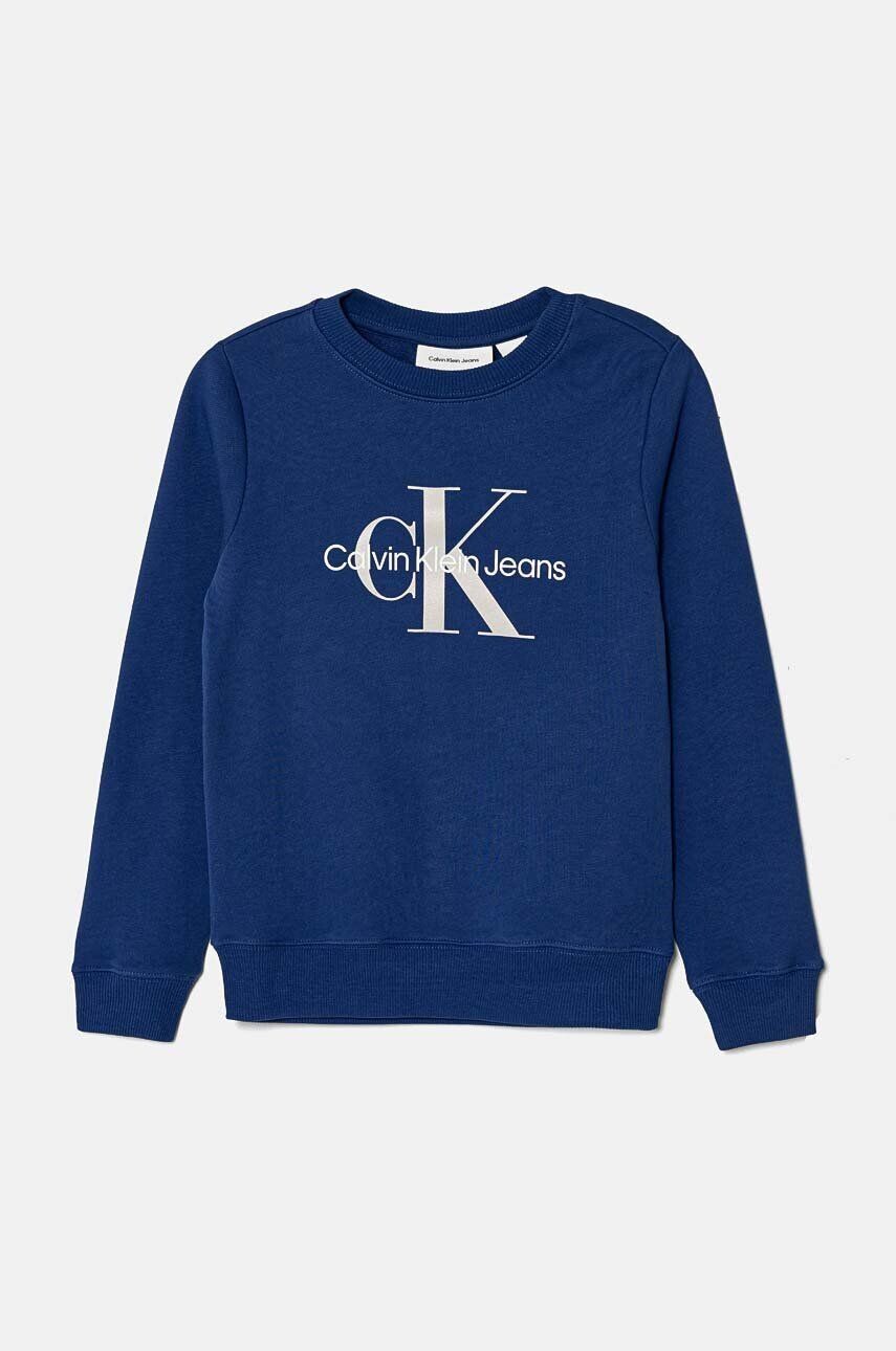 Хлопковая толстовка Calvin Klein Jeans для мальчика/девочки, синий — фото 3