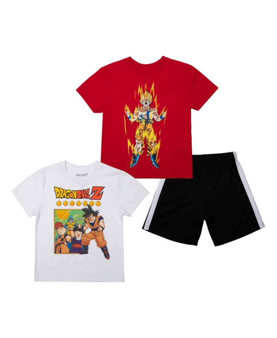 Детский комплект из 3 предметов (футболка и сетчатые шорты, размер XXL) Dragon Ball Z, мультиколорcoloкрасный