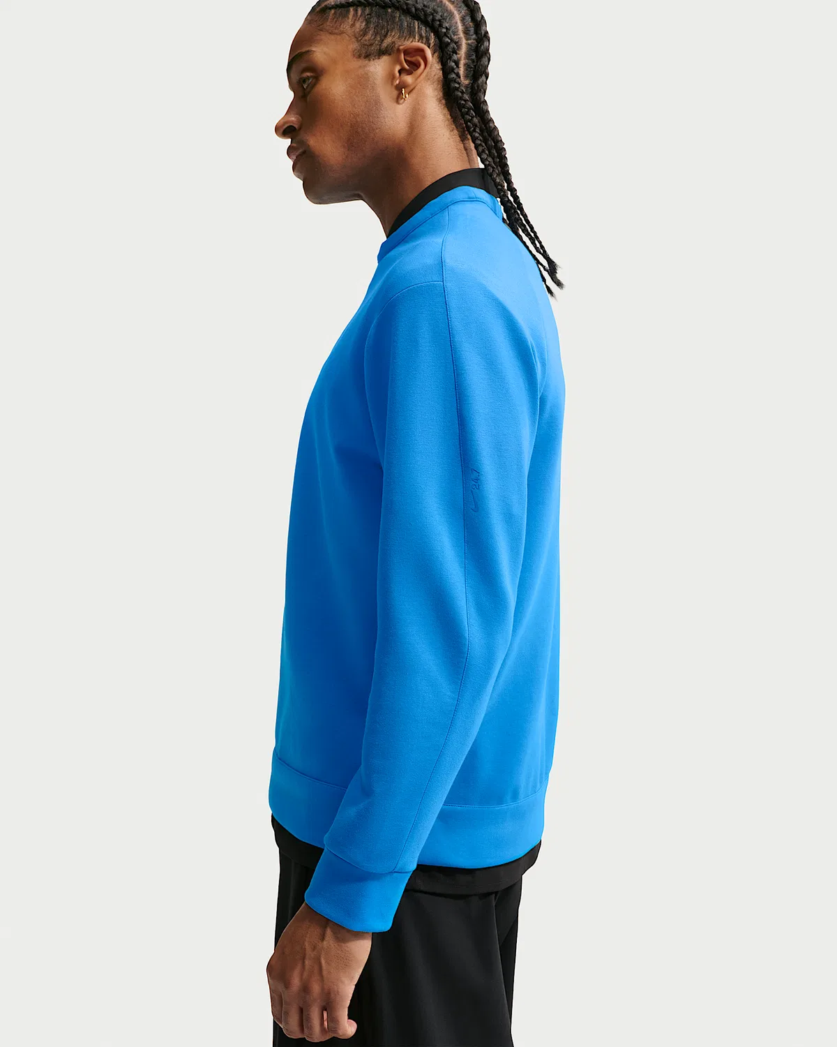 Мужская футболка Nike 24.7 ImpossiblySoft Dri-FIT Crew, Light Photo Blue/Black/Blue Spark — фото 3