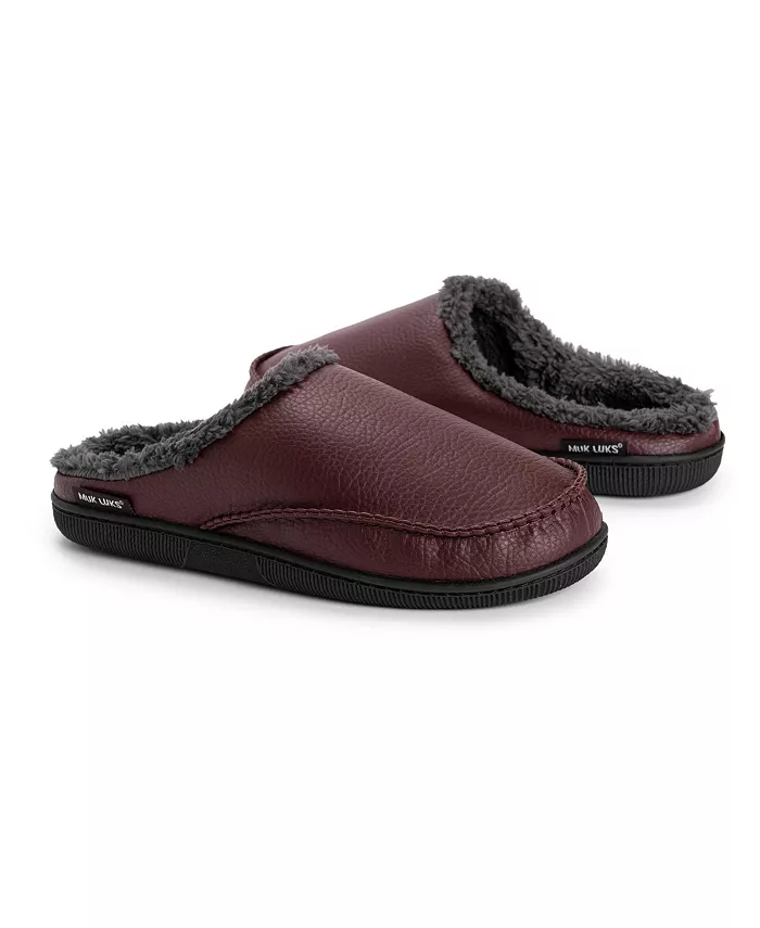 Мужские шлепанцы-клоги из искусственной кожи MUK LUKS, коричневый — фото 3