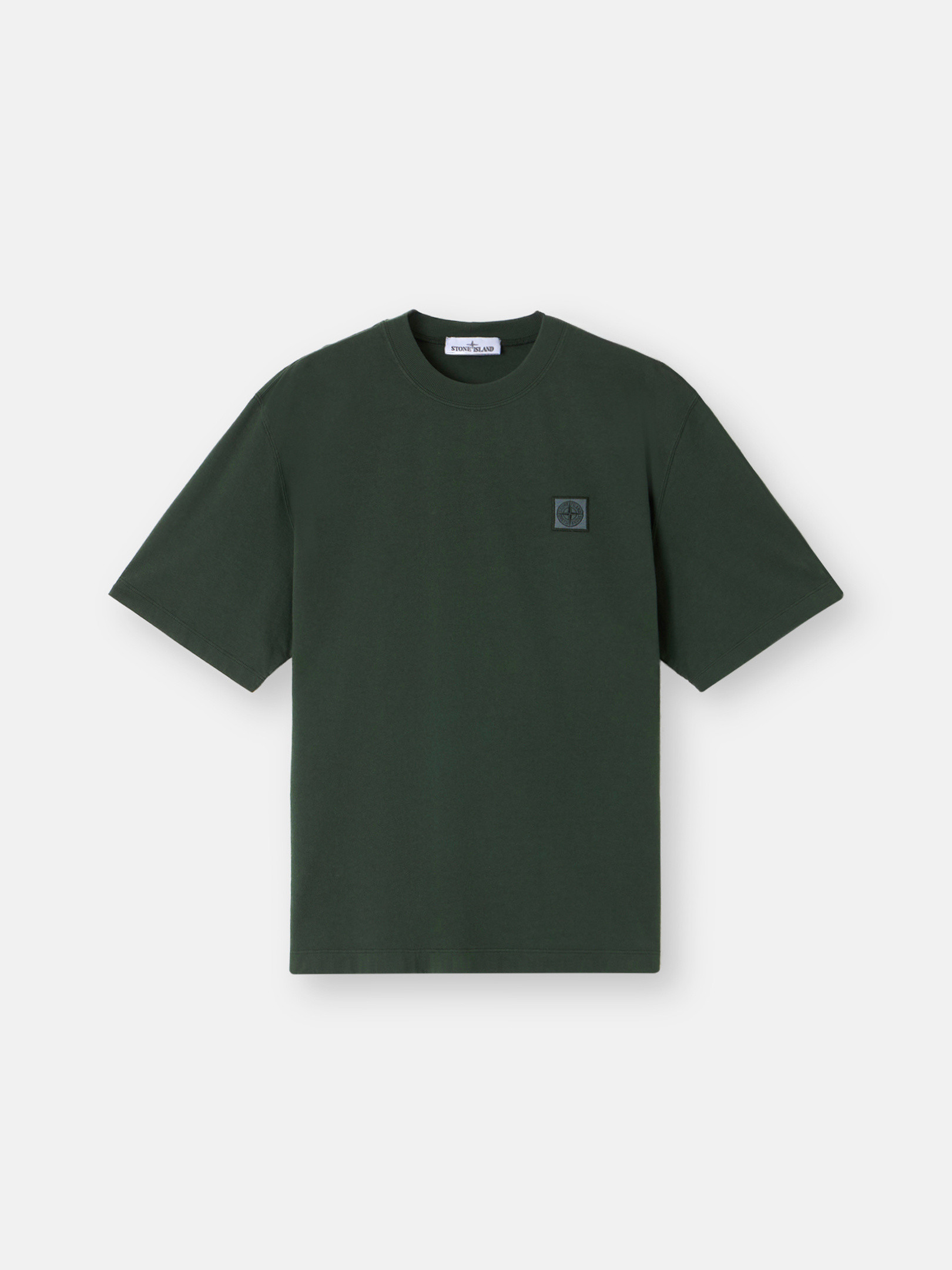 

Футболка прямого кроя с короткими рукавами и нашивкой Компас Stone Island 2100025 COMBED ORGANIC COTTON JERSEY, Juniper