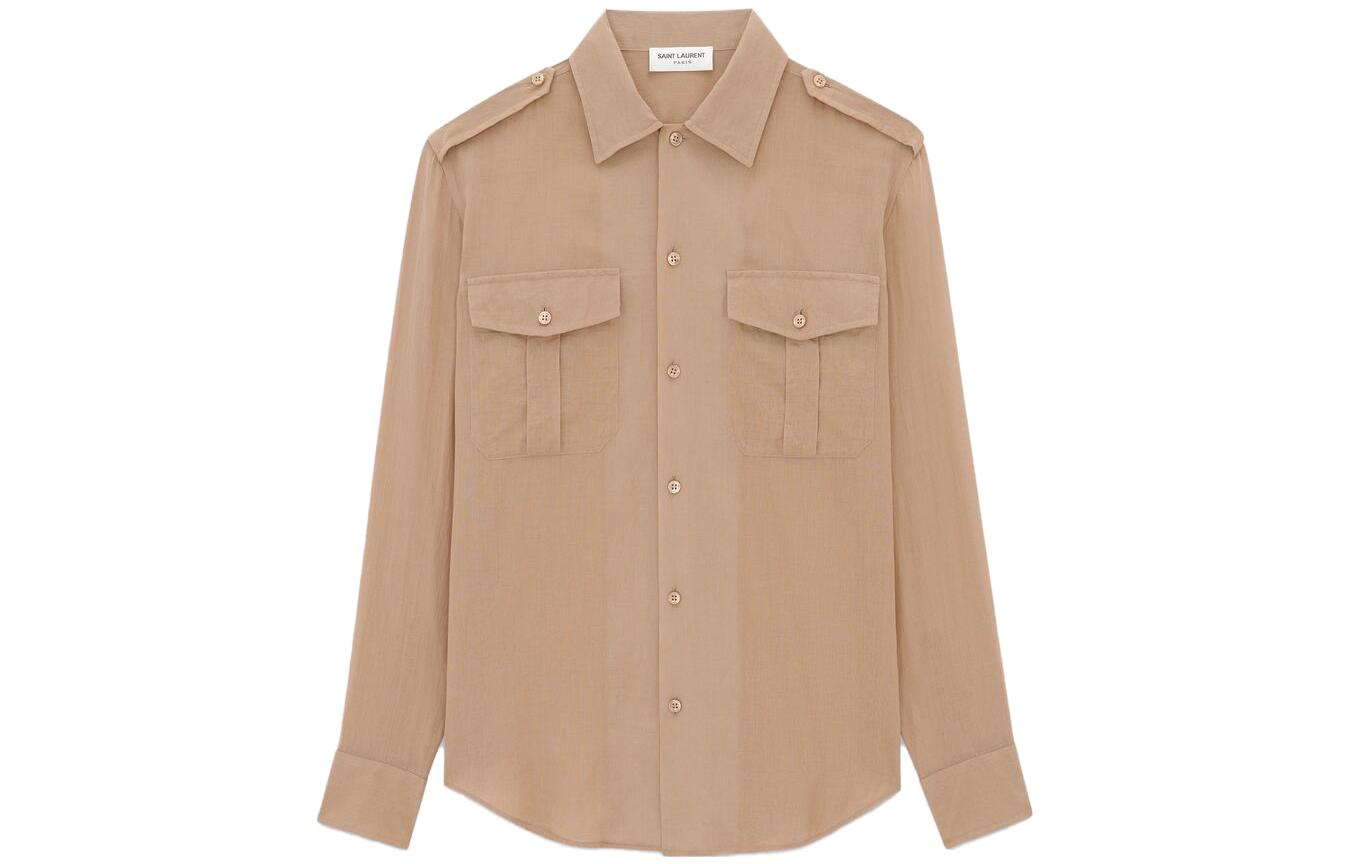 

Рубашка с длинными рукавами на пуговицах SAINT LAURENT, Light Umber